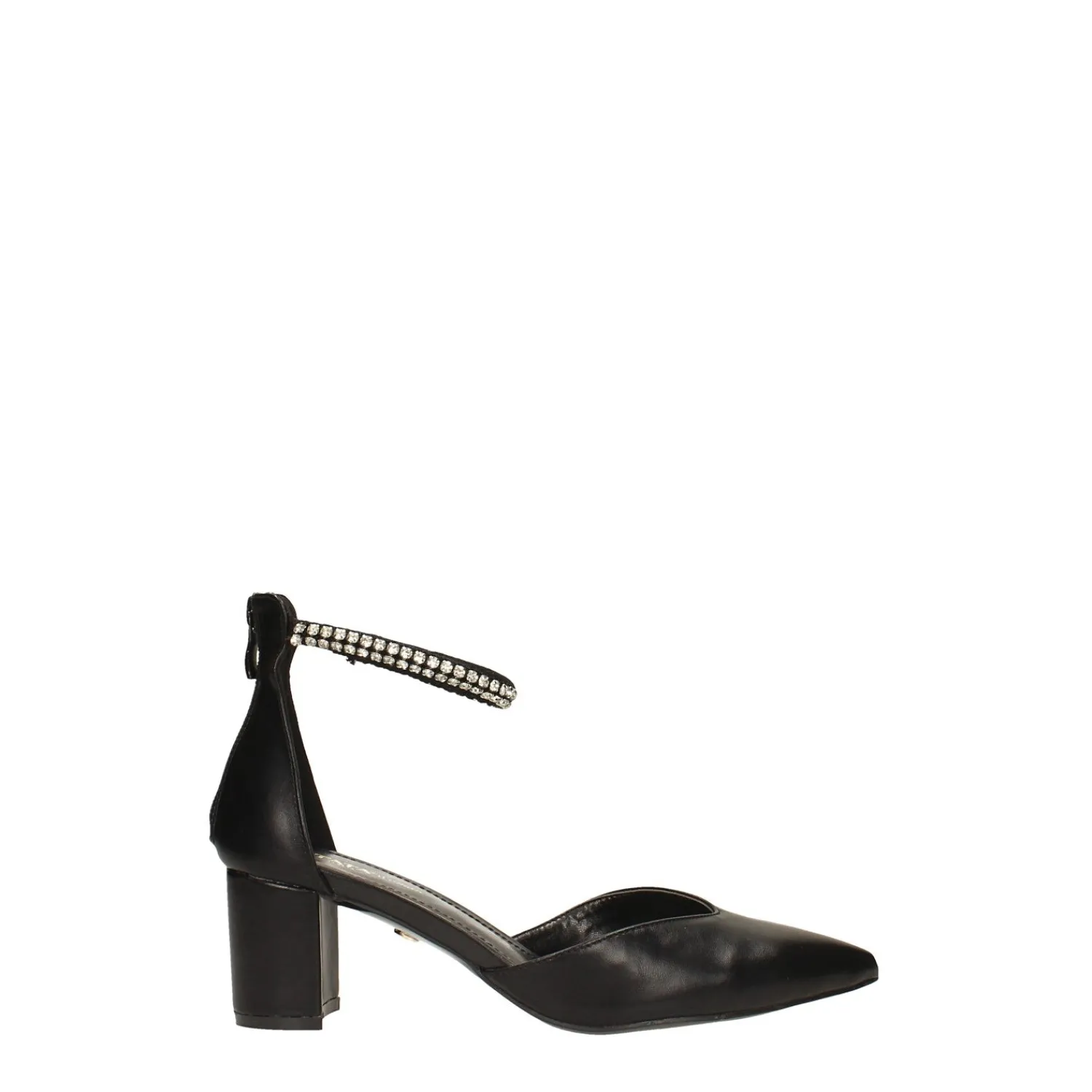 Décolleté|Articoli In Promozione>Tata Italia Décolleté a punta con cinturino con strass. Tacco alto 6cm Nero