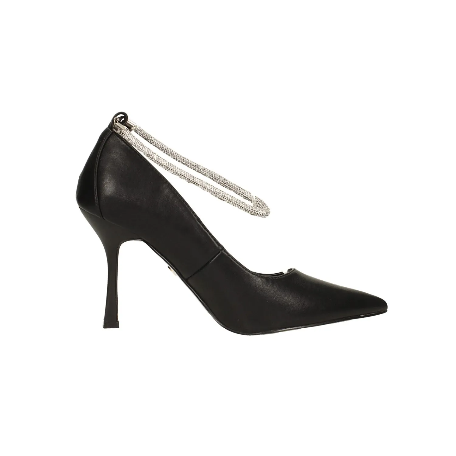 Décolleté>Tata Italia Décolleté con cinturino alla caviglia ricoperto di strass. Tacco alto 9cm Nero