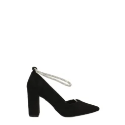 Décolleté>Tata Italia Décolleté in microfibra con cinturino alla caviglia con strass. Tacco alto 8cm Nero