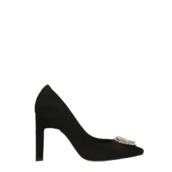 Décolleté>Tata Italia Décolleté in microfibra con pietre sulla punta. Tacco triangolare alto 10.5cm Nero