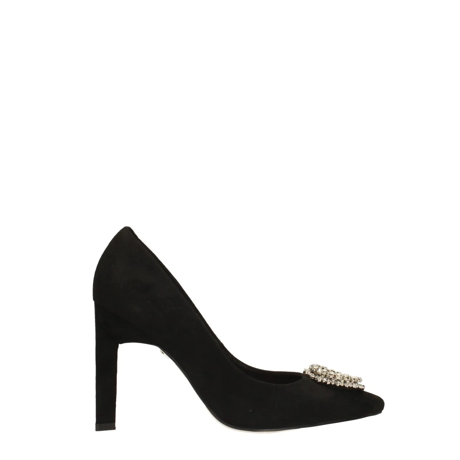 Décolleté>Tata Italia Décolleté in microfibra con pietre sulla punta. Tacco triangolare alto 10.5cm Nero