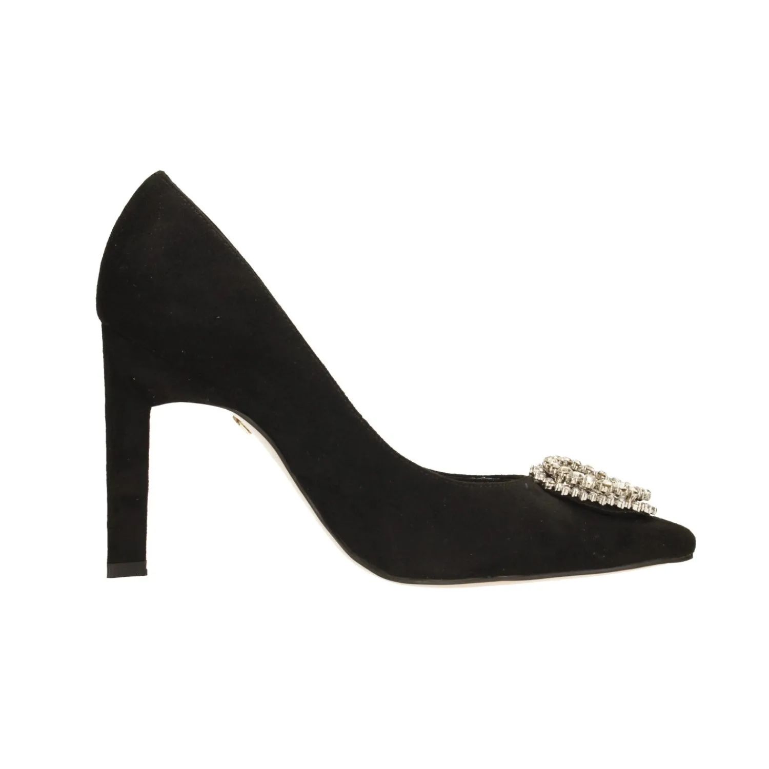 Décolleté>Tata Italia Décolleté in microfibra con pietre sulla punta. Tacco triangolare alto 10.5cm Nero