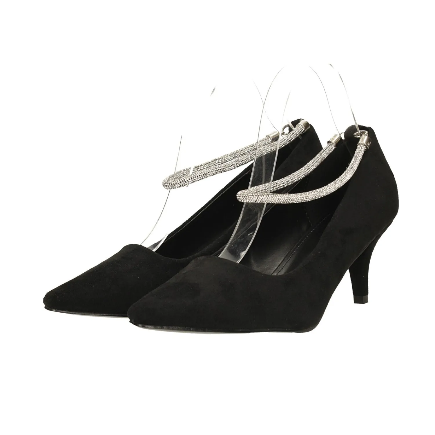 Décolleté|Articoli In Promozione>Tata Italia Décolleté scomasciate con cinturino alla caviglia con strass. Tacco alto 5cm Nero