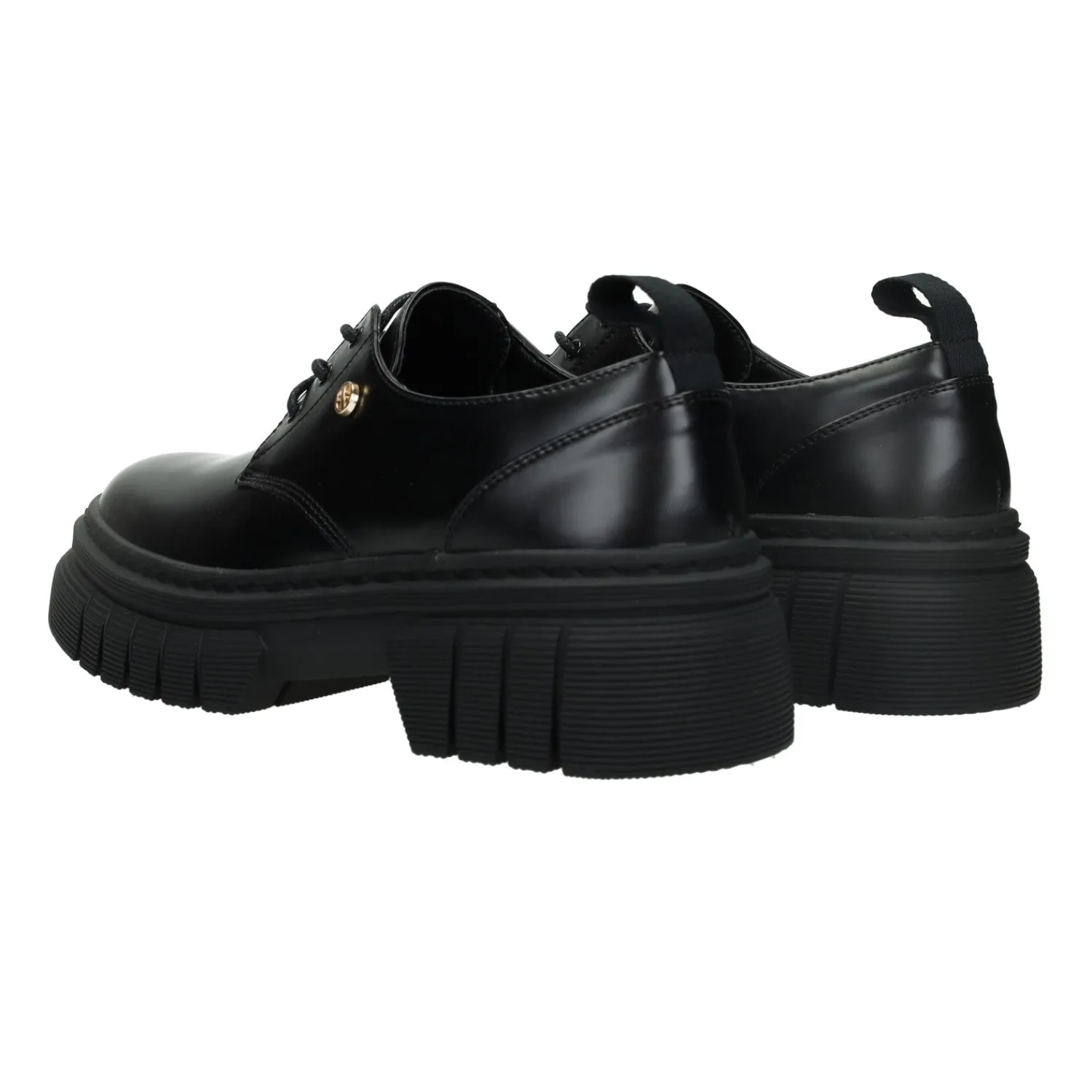 Articoli In Promozione>Tata Italia Derby con suola carrarmato.Tacco alto 4cm Nero