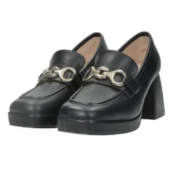 Mocassini|Articoli In Promozione>Tata Italia Mocassini con fibbia. Tacco alto 8cm Nero