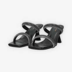 Sandali>Tata Italia Sandali con due fasce e strass. Tacco alto 7cm Nero