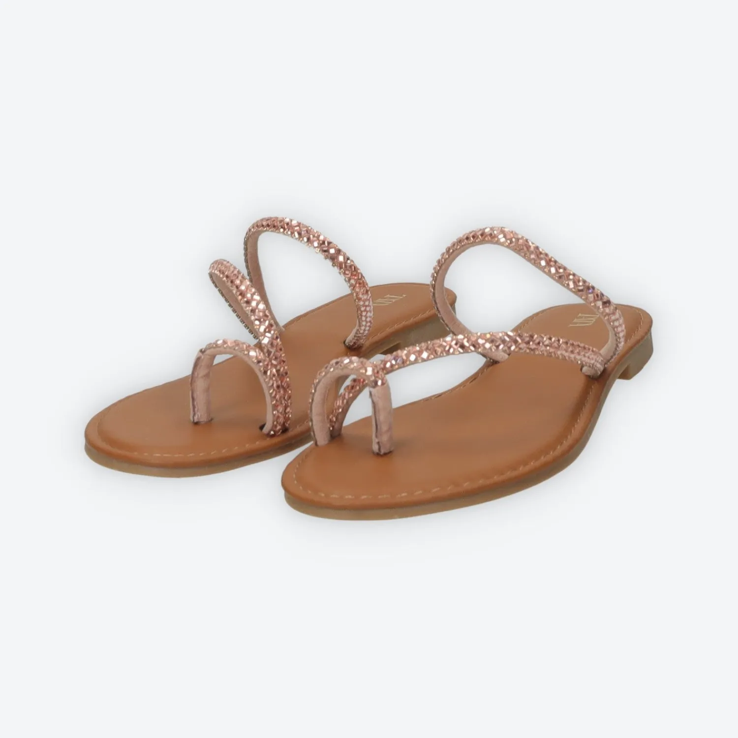 Sandali>Tata Italia Sandali flat con listini in strass Rosa