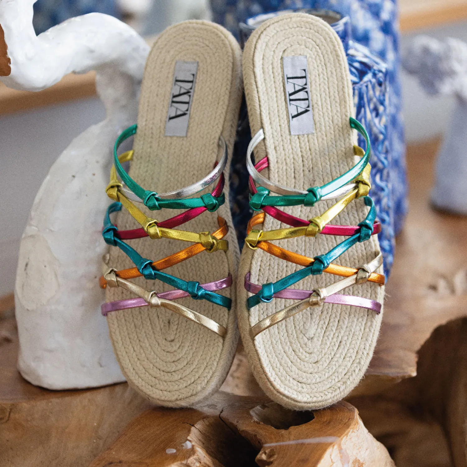 Sandali>Tata Italia Sandali flat in corda Multicolore