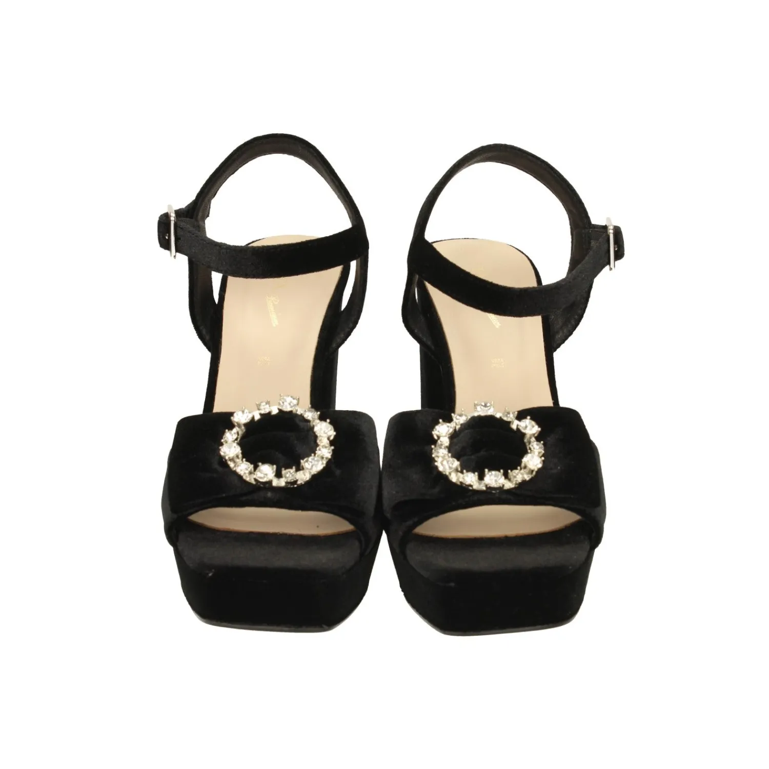 Sandali>Tata Italia Sandali in microfibra con tacco largo alto 11cm Nero