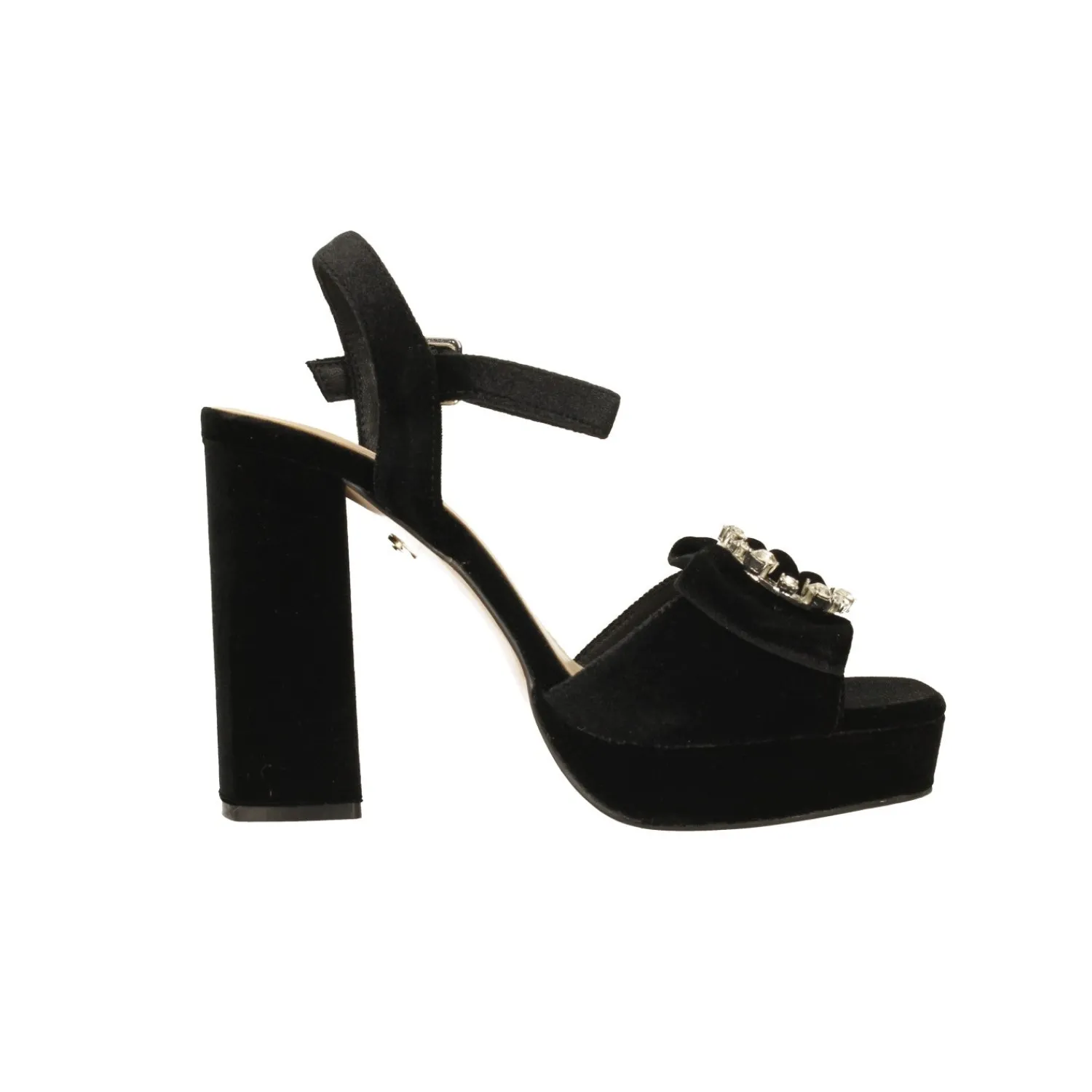 Sandali>Tata Italia Sandali in microfibra con tacco largo alto 11cm Nero