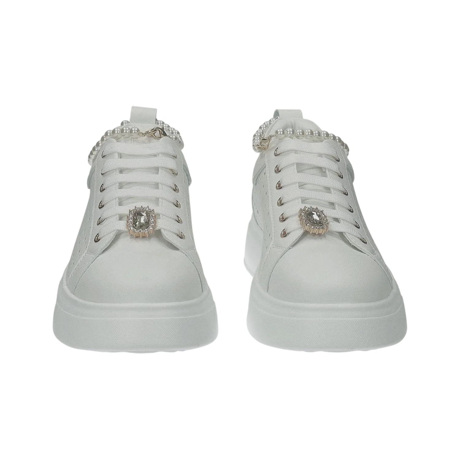 Sneakers>Tata Italia Sneakers platform con catena di perle.Tacco alto 4 cm