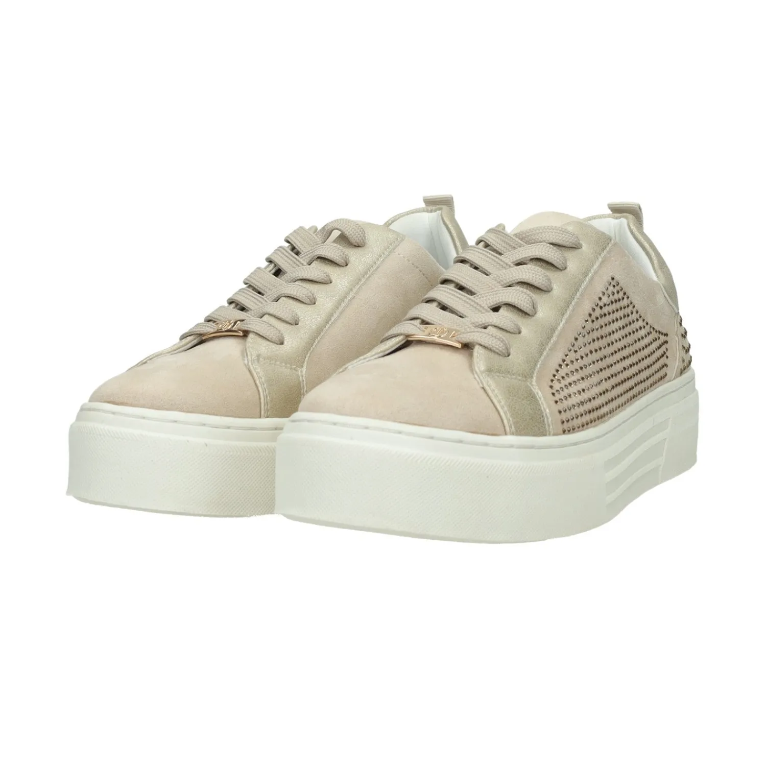 Sneakers|Articoli In Promozione>Tata Italia Sneakers ricoperte da strass. Tacco alto: 5 cm Beige